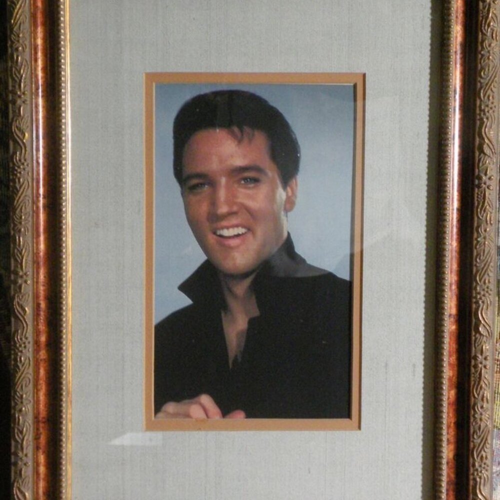 Vintage Elvis Aaron Presley Framed in a 9.1/2 x 13x1/2 Matted in a 5.1/2x 9